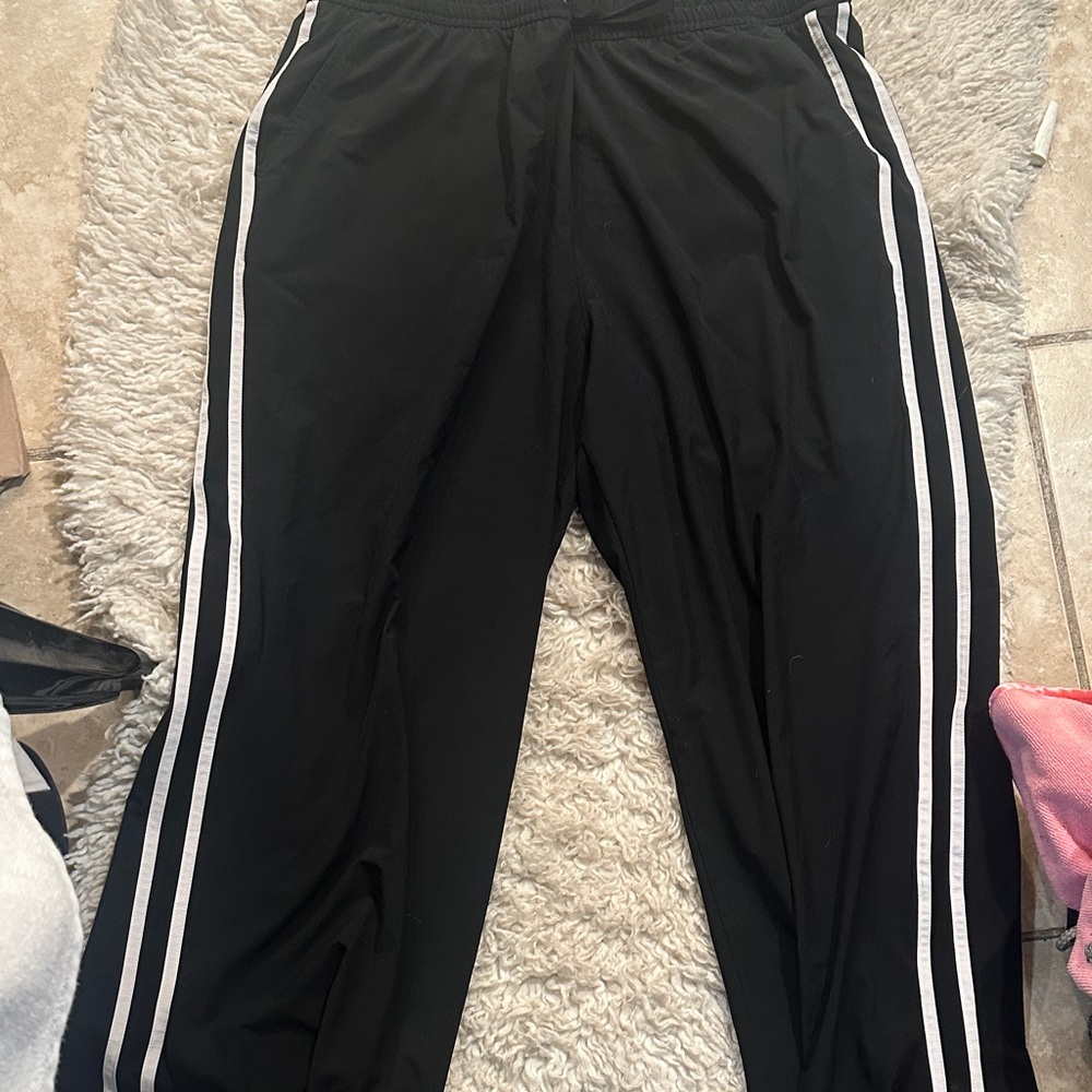 vintage  Black Joggers with White Stripes